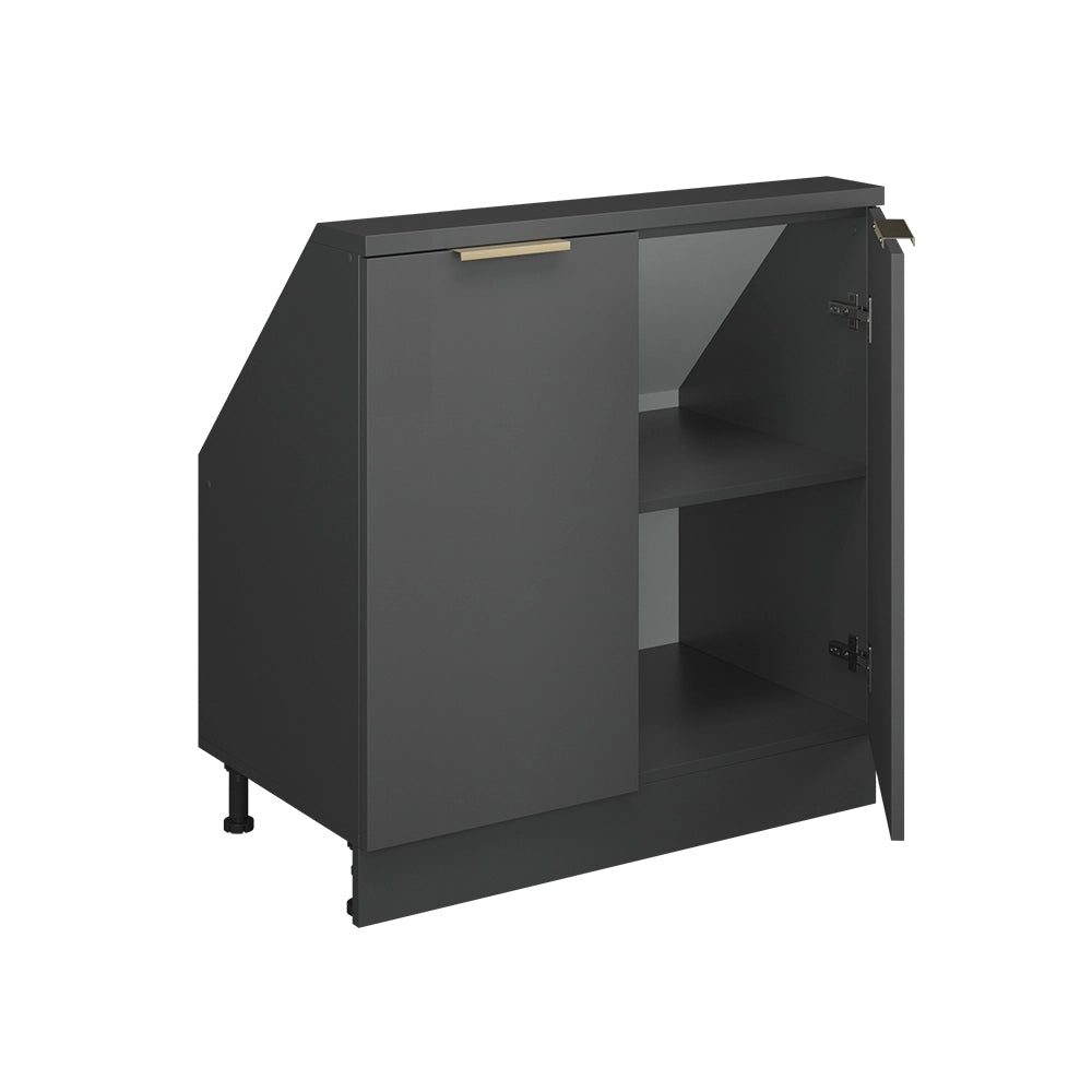 Mobile sottotetto Rion Antracite-oro/Antracite 80 x 83.8 cm con 2 porte Vicco