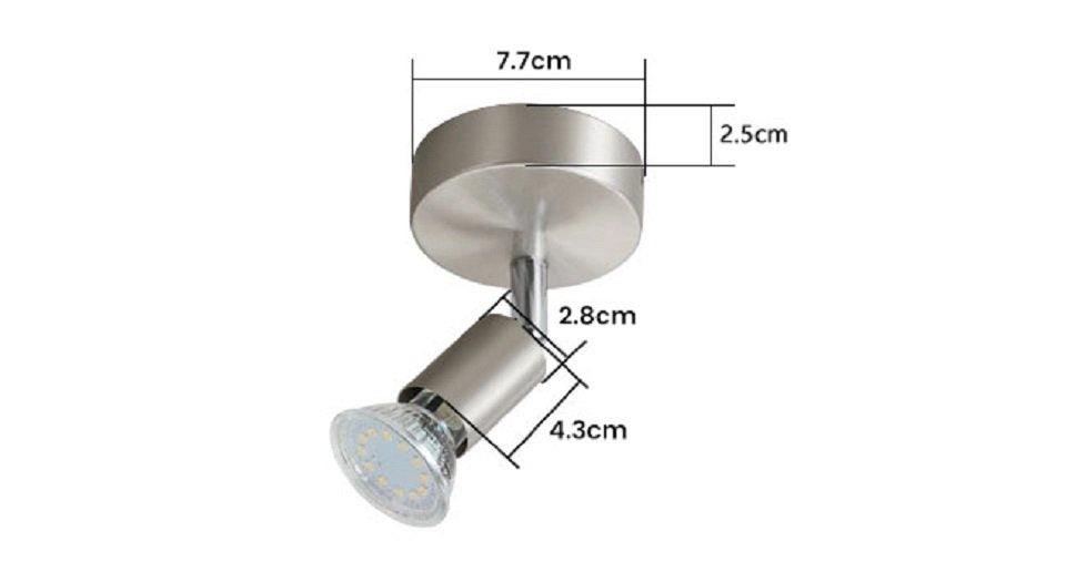 ZMH Faretto da soffitto decorativi 1 luce GU10 acciaio inox nichel rotazione 330° senza lampadina