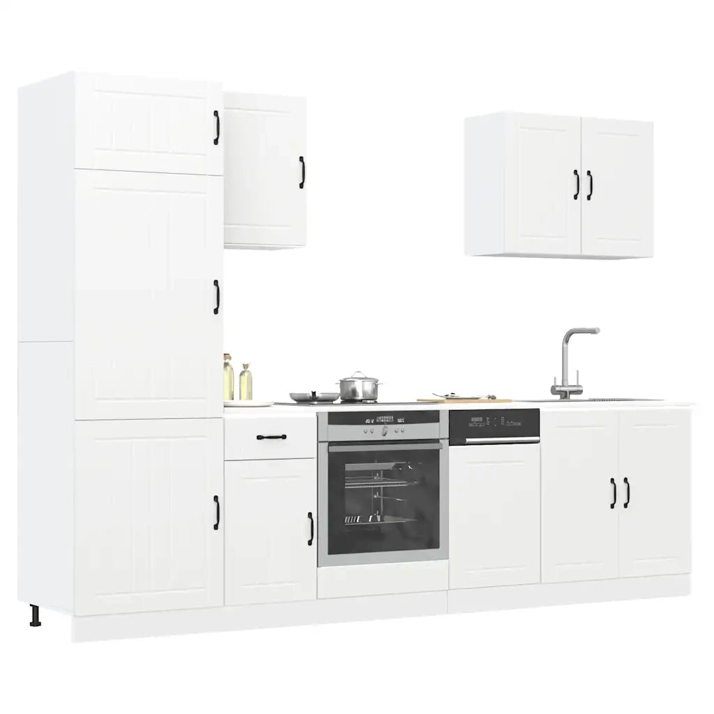 vidaXL Set Mobili da Cucina 7 pz Lucca Bianco Legno Multistrato