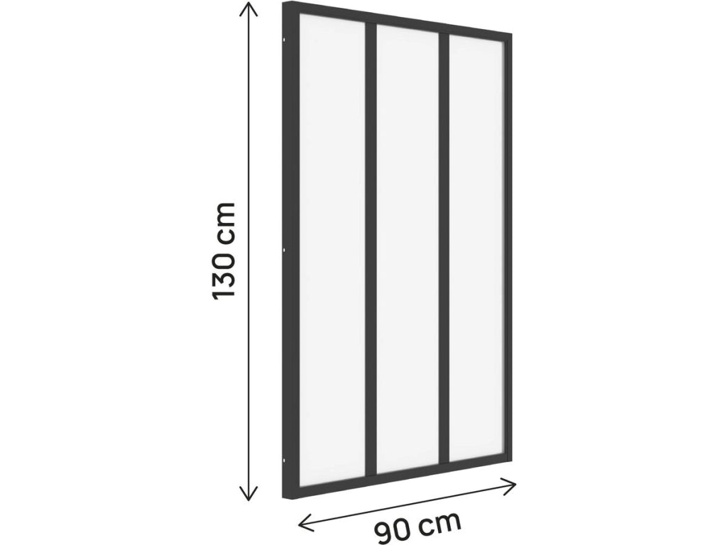 Tettoia in alluminio per atelier "Panorama" - 90 x 130 cm - Nero