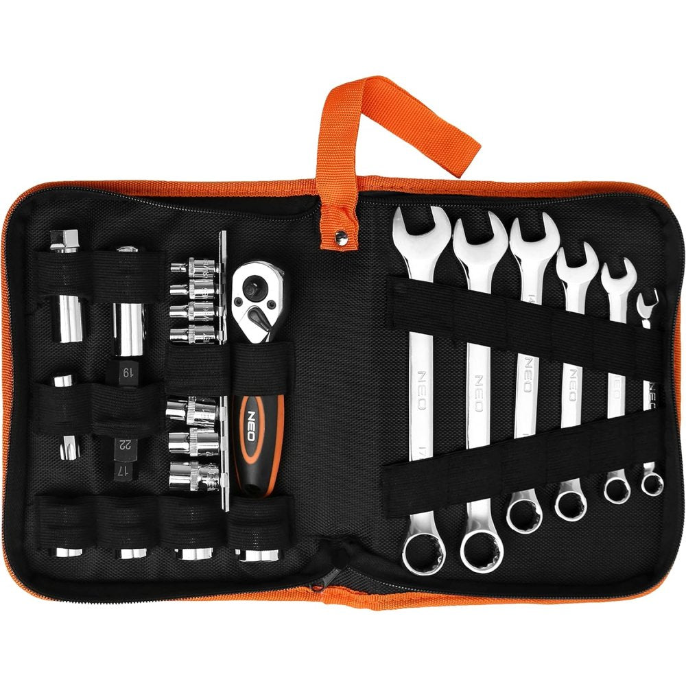 Topex 10-500 set di attrezzi per er moto - 25 pz - custodia in te