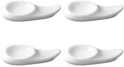 Supporto per Bastoncini da Cucina - 4 x Supporto per Bastoncini Standard - Contenitore Ceramico Bianco - Duraturo e Facile da Pulire - Dimensioni: 9,5 x 4,5 x 1,5 cm - Adatto per Posate - Supporto per Bastoncini