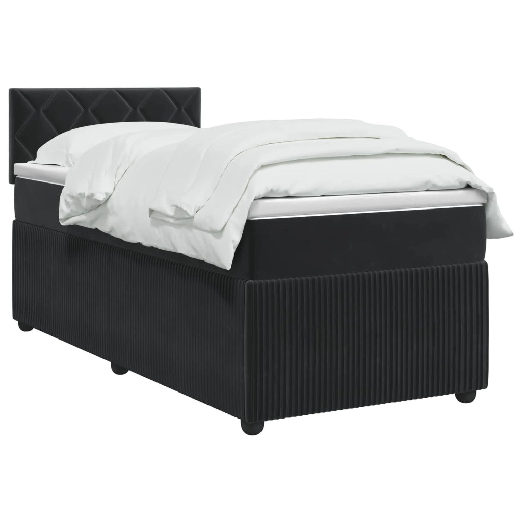 Letto box spring con materasso Nero 100 x 200 cm Velluto 3451627
