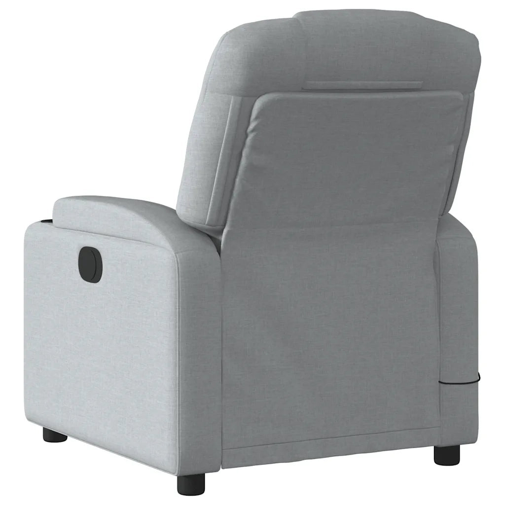 Divano Sedia-Poltrona Reclinabile Massaggio Elettrica Grigio Chiaro Tessuto 327601