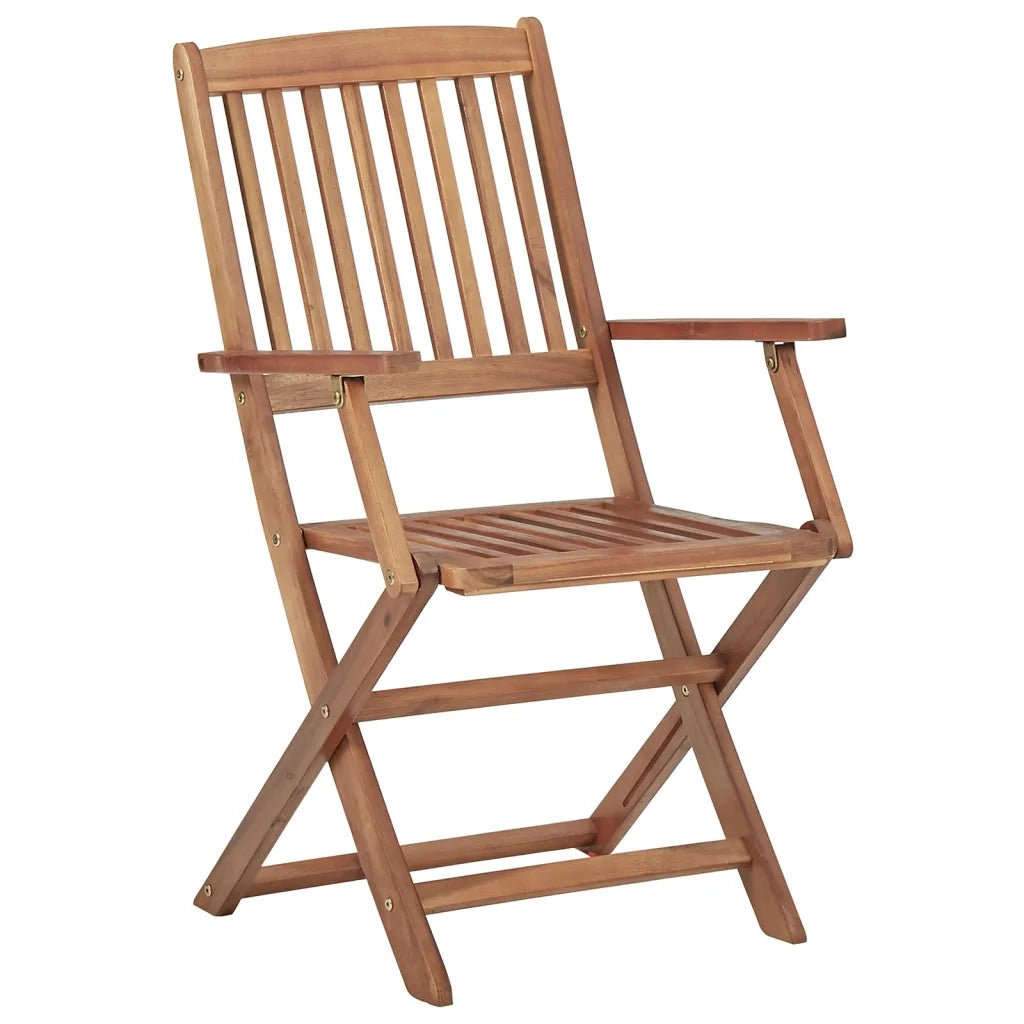 Sedie da Giardino Pieghevoli 8 pz con Cuscini Massello Acacia 3075090