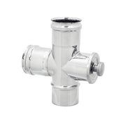 RACCORDO A T 90Â° CON ISPEZIONE INOX 304- Diam. 100- DK- pezzi 1