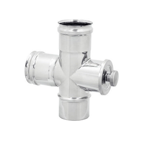 RACCORDO A T 90Â° CON ISPEZIONE INOX 304- Diam. 100- DK- pezzi 1