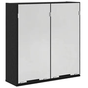 Mobiletto per Specchio | Armadio da bagno con porta Rovere Nero 64 x 20 x 67 cm