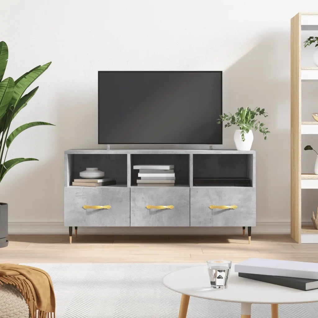 Mobile Porta TV Grigio Cemento 102x36x50 cm Legno Multistrato 829016