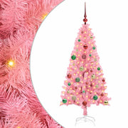 Albero di Natale | Decorazioni natalizie con 150 LED con supporto Rosa 150 cm PVC