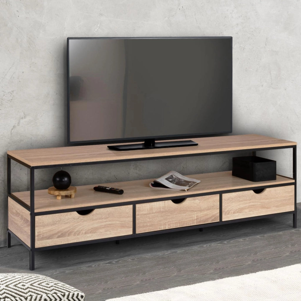 Porta TV DETROIT da 160 cm con 3 cassetti dal design industriale