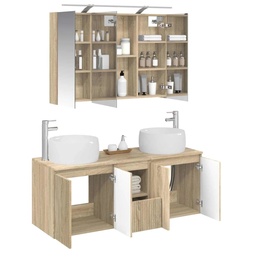 Set di Armadi da Bagno 4 pcs Rovere Sonoma Legno ingegnerizzato 3406537
