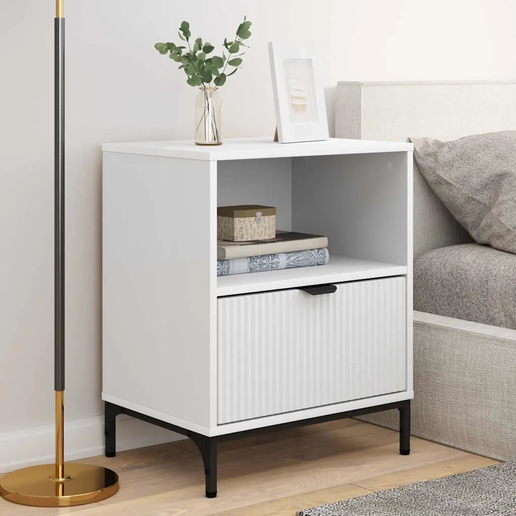 Set di 2 Comodini | Armadio da Notte | Mobiletto da notte Bianco 49 x 36 x 61 cm Legno multistrato