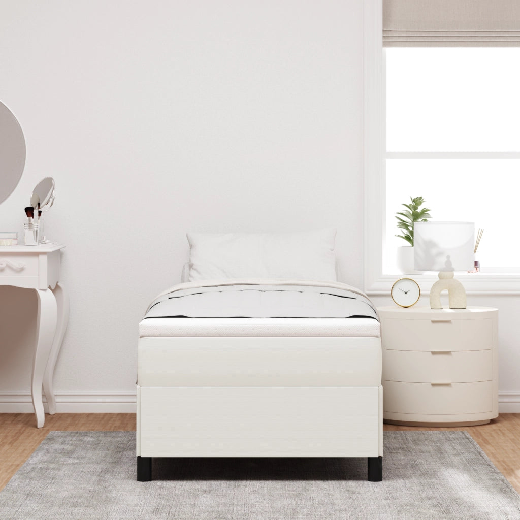 Struttura letto Panna 80x200 cm Tessuto a coste
