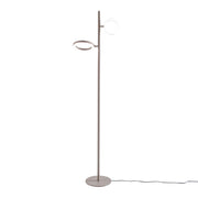 Lampada da terra GPIT32 in alluminio finitura tortora, 28W (10W+18W) LED integrato 3000K, 1304lm, dimmerabile, fascio orientabile 120° - Gea Luce