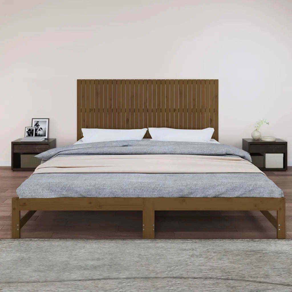 Testiera da Parete Miele 204x3x90 cm in Legno Massello di Pinocod mxl 105473