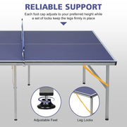 TAVOLO da ping pong pieghevole 182x91x76.2 cm Blu MDF e acciaio