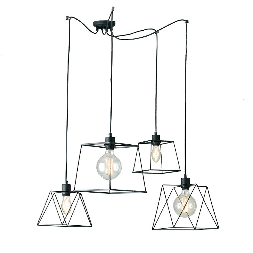 Lampadario 4 luci ROXANE nero