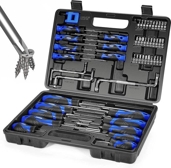 Set di chiavi a trogolo, 51 pezzi, set di chiavi a trogolo multifunzione con custodia, chiave a trogolo precisa, set di chiavi a trogolo magnetico per fai da te, miglioramento, artigianato, regalo per uomo