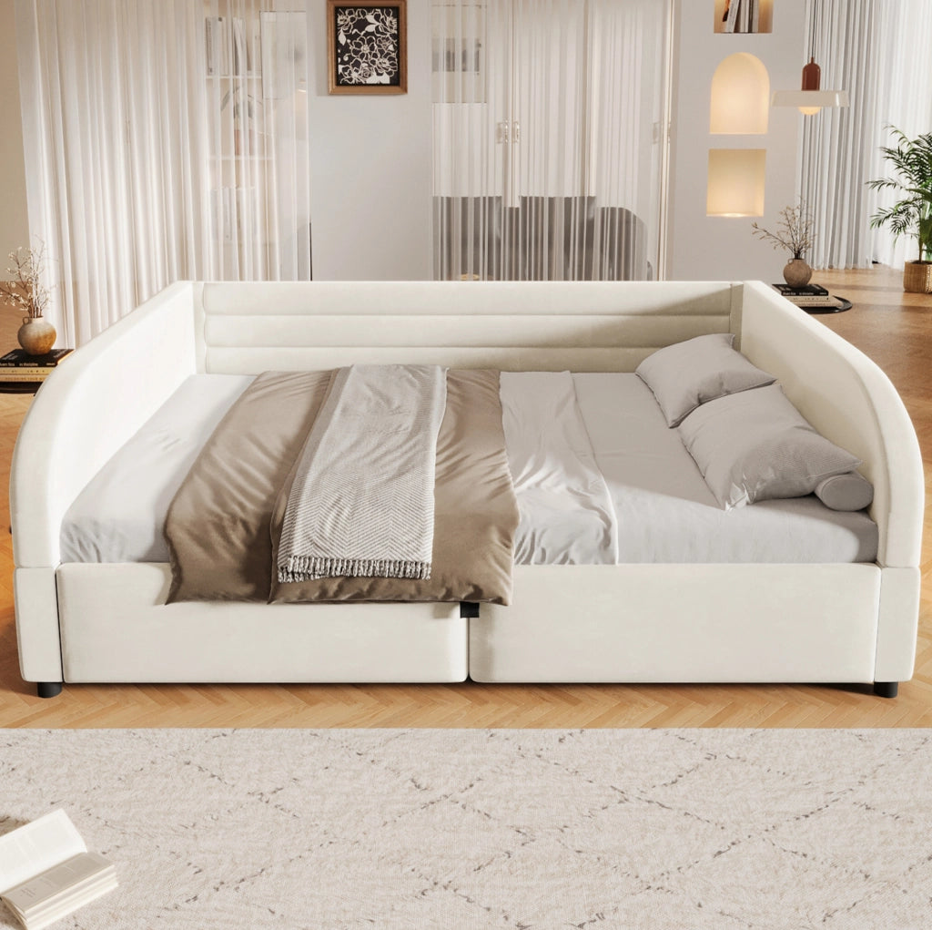 Letto imbottito 140x200 cm con contenitore idraulico e LED