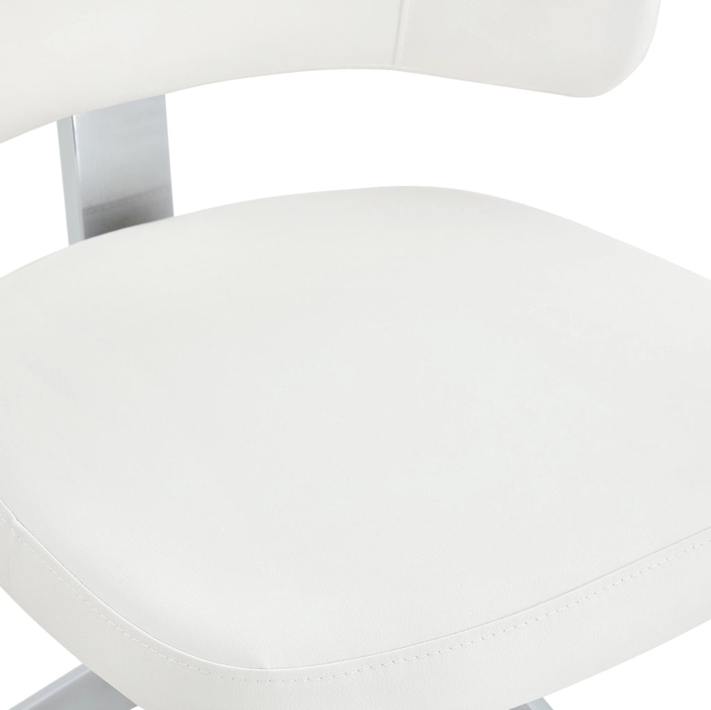 Set 2 sedie da pranzo girevoli a 360° in PU bianco HAVRYA