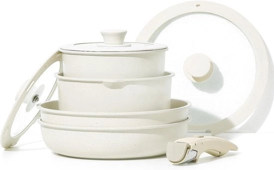 Set di cottura antiaderente - utensili da cucina multiformi - 8 pezzi - granito