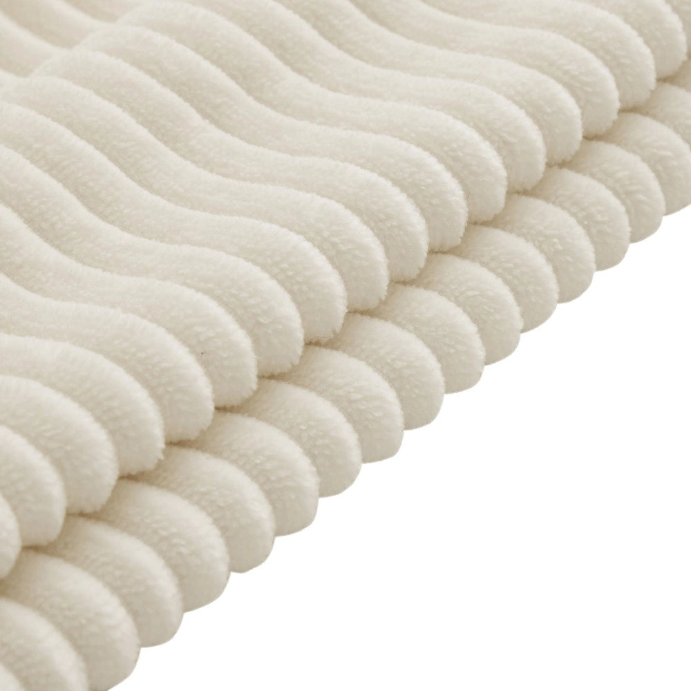 Divano 4 posti con contenitore e poggiapiedi ¨C Minimal ¨C Beige velluto 280x146x85 cm