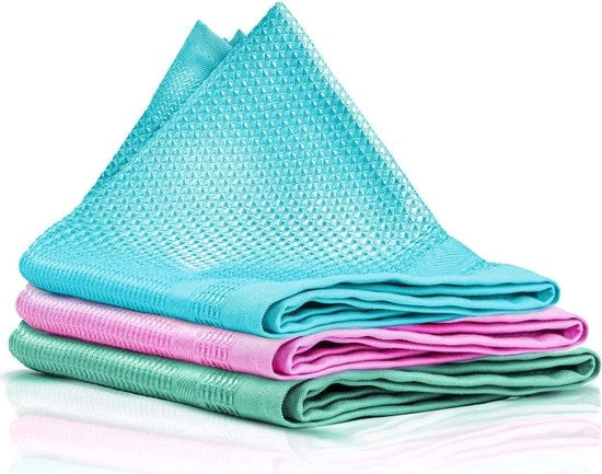 Asciugamani professionisti, microfibre asciugamani di alta qualità, asciugamani di pulizia universali senza prodotti chimici, per un lucido riflesso senza strisce in casa, auto, ufficio e per finestre, specchi, vetri