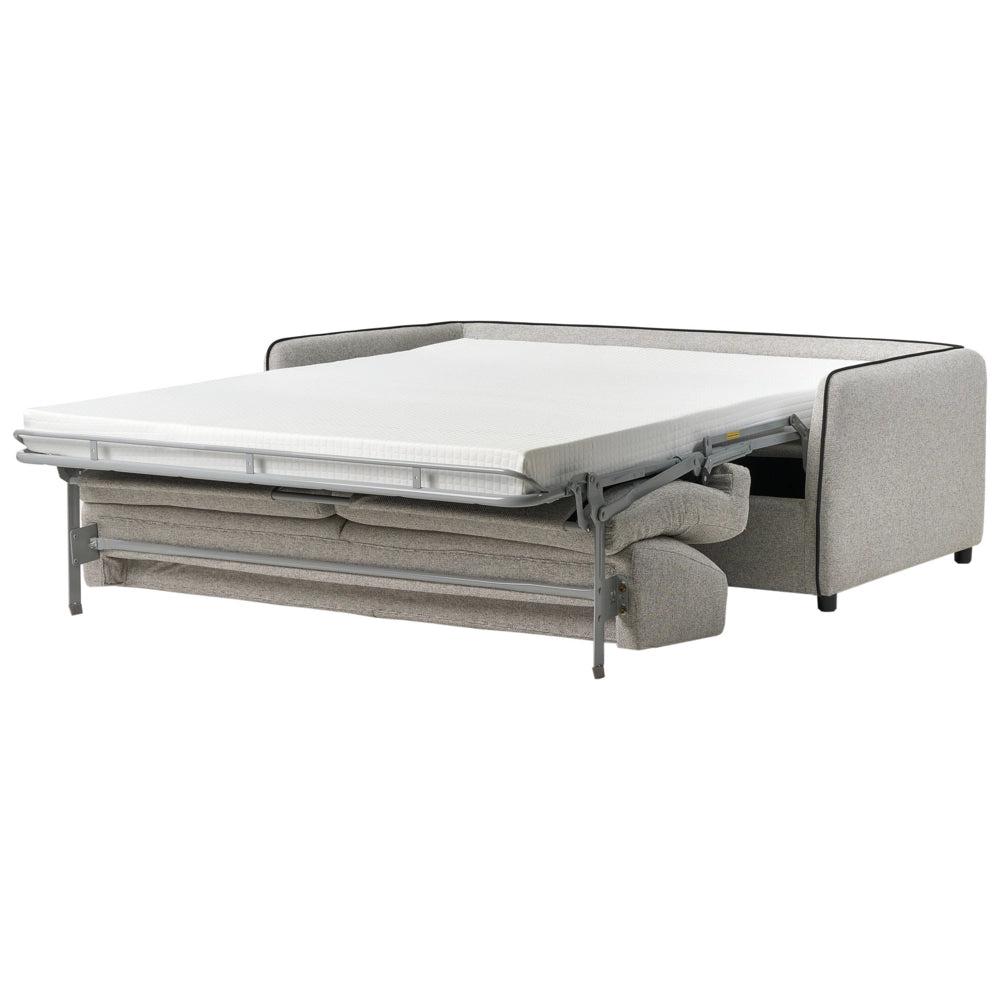 Divano letto in tessuto grigio imbottito a 2 posti trasformabile con gambe in plastica Soggiorno moderno minimalista