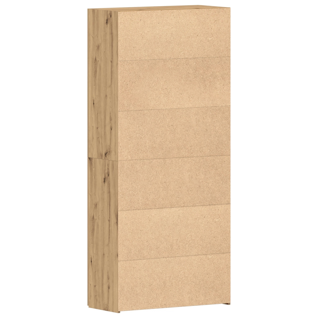 Cabinetto per scarpe in rovere artigianale 80x35,5x180 cm in legno ingegnerizzato