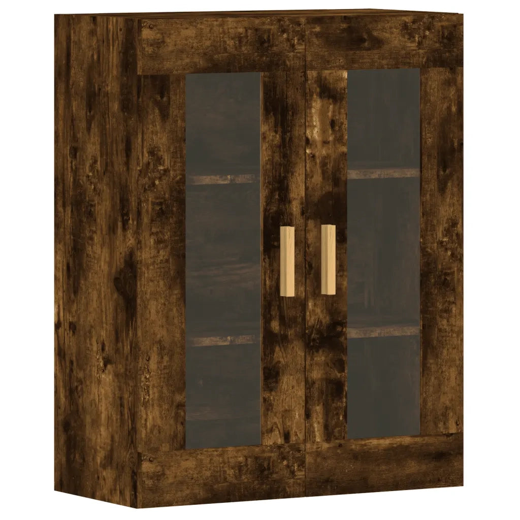 Set di 2 pensili a muro design pratico 69,5 x 34 x 90 cm legno composito finitura rovere affumicato 02_0055403