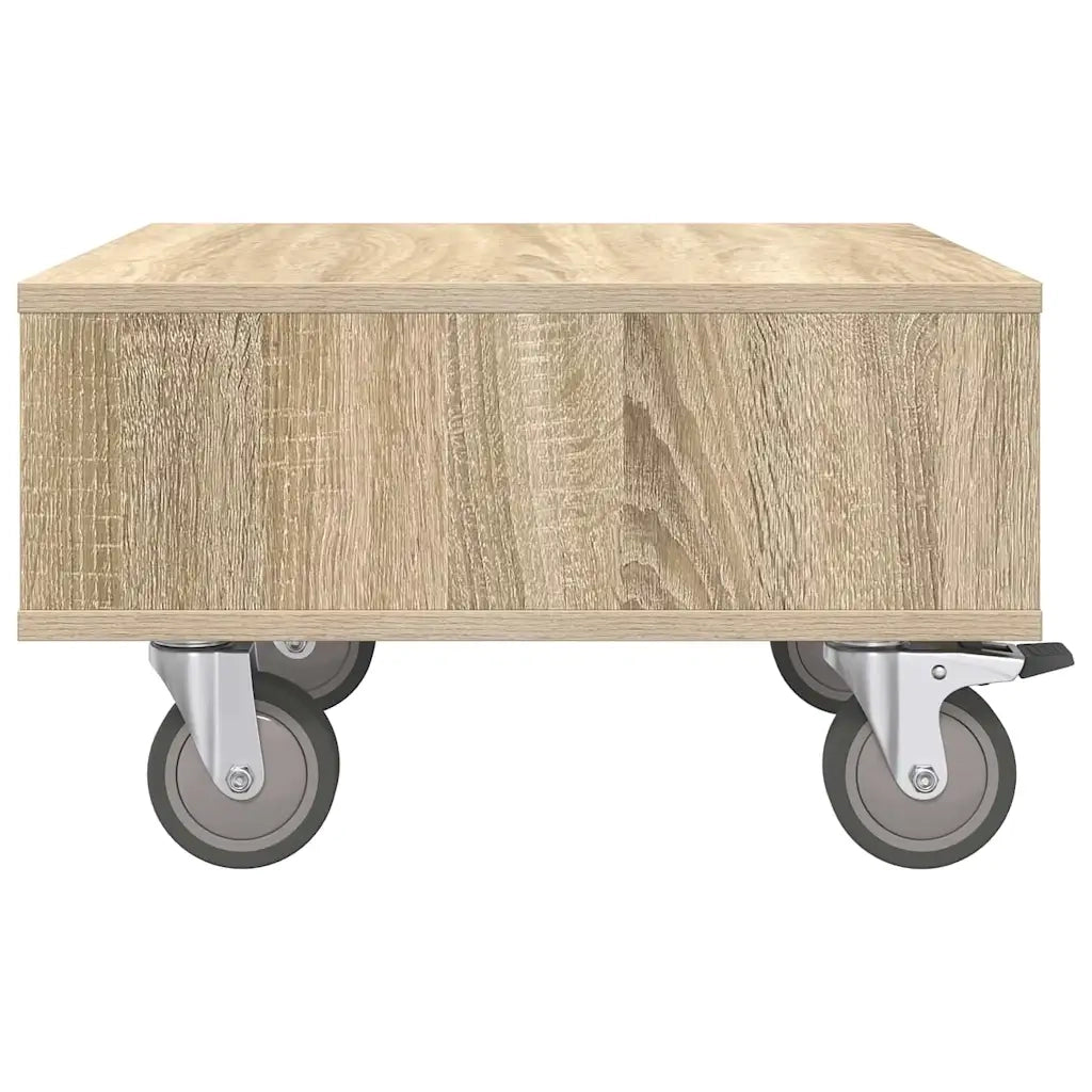 Tavolino con Ruote Rovere Sonoma 50,5 x 50 x 30 cm