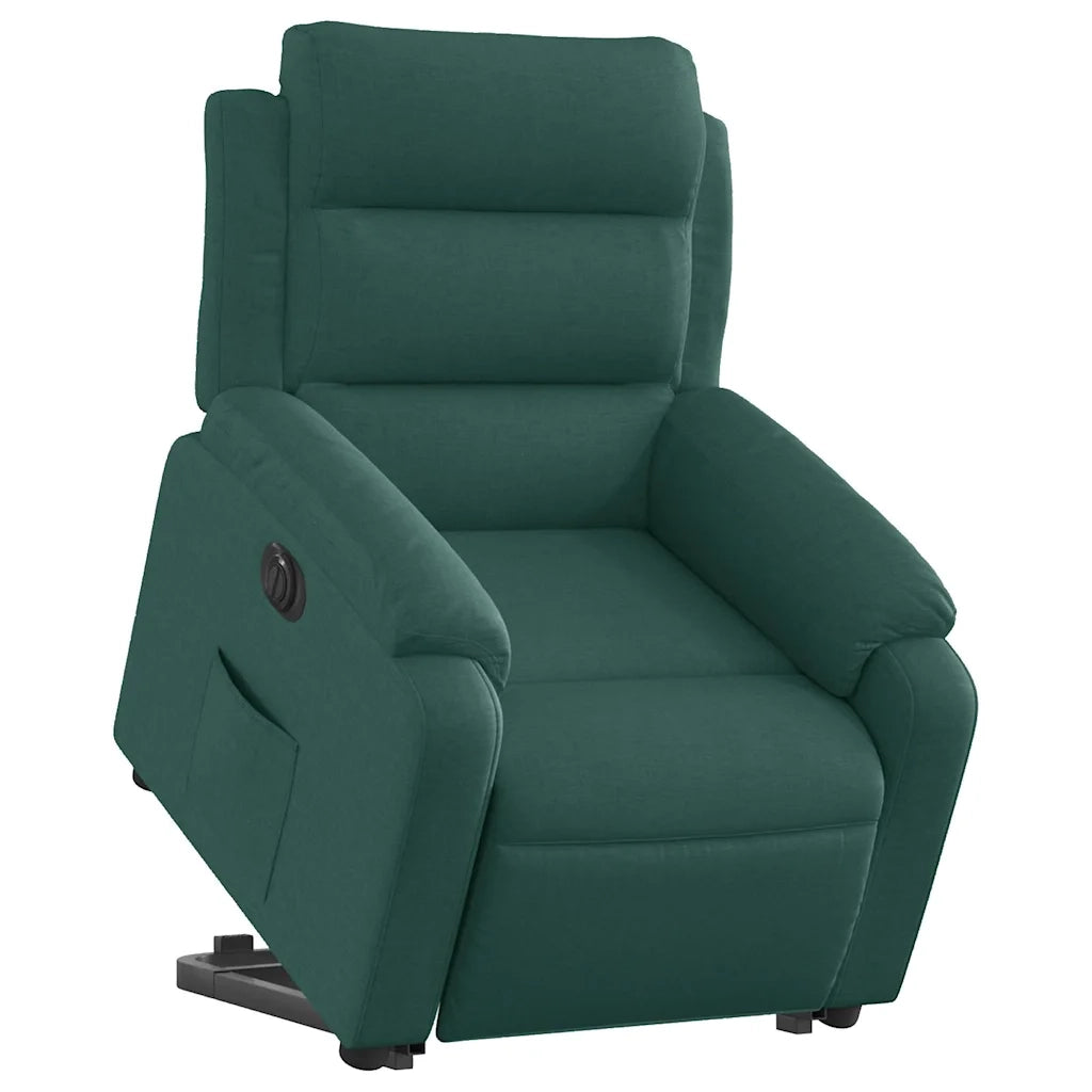 Poltrona Alzapersona Reclinabile Elettrica Verde Scuro Tessuto 3205010