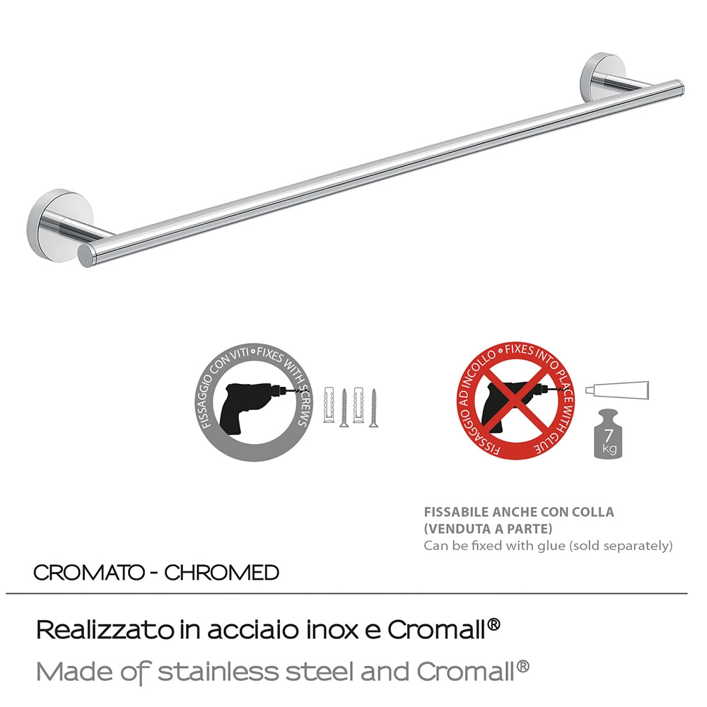 Portasalviette a muro GEDY linea Eros da 60cm colore Cromato