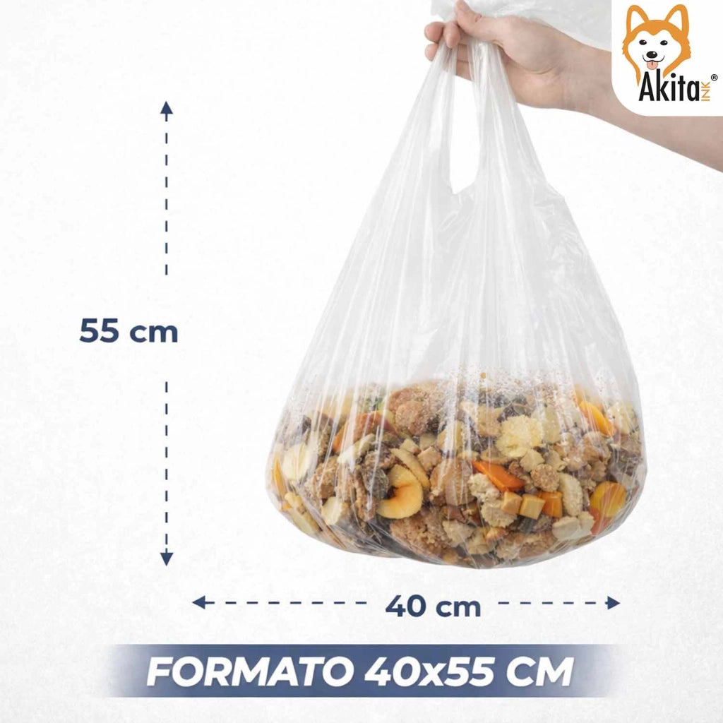 Akitaink Sacchi Spazzatura 40x55 Trasparenti 180 Pz