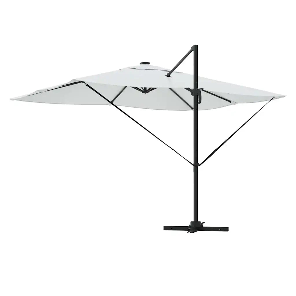 Ombrellone-Ombrello da giardino balcone Sabbia 352 x 251 x 265 cm Poliestere e Alluminio