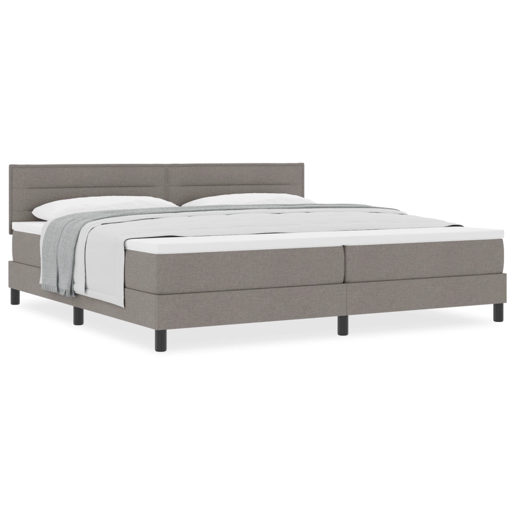 Letto a Rete con Materasso Tortora 200x200 cm Tessuto