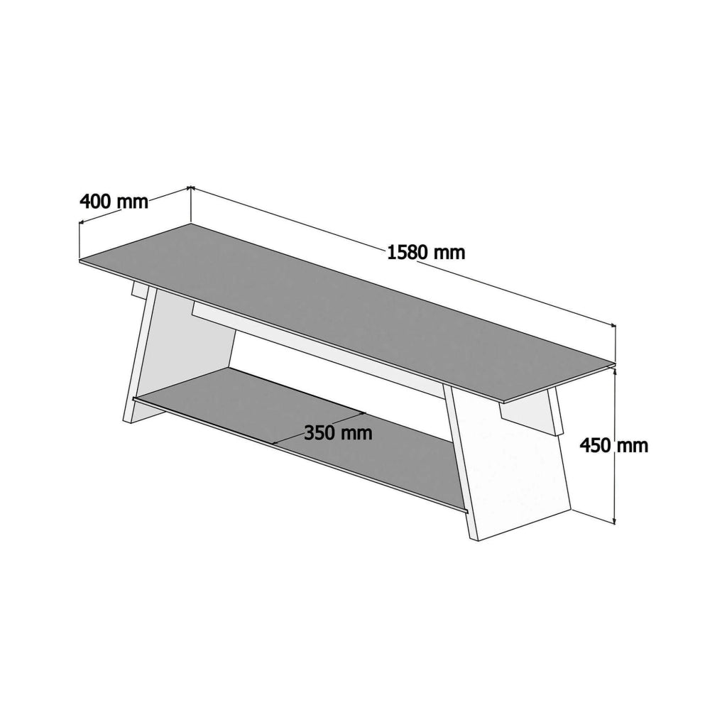 Mobile porta TV Amorosi, Credenza da soggiorno, Armadio basso per TV, Base parete attrezzata, 158x40h45 cm, Noce e Verde