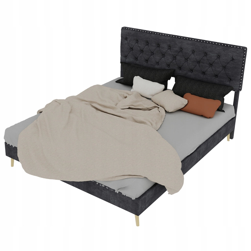 Letto matrimoniale minimalista - Xylo - 160x200 - Grigio