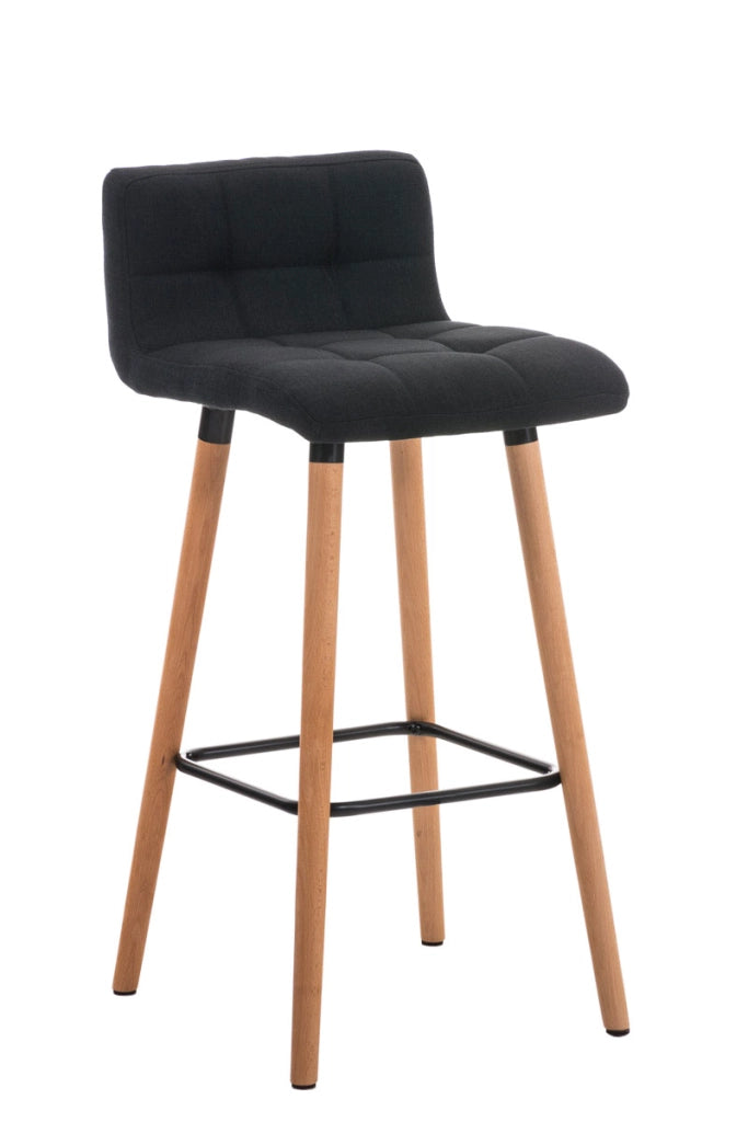 Set 2 Sgabelli Bar LINCOLN in Tessuto natura,grigio scuro