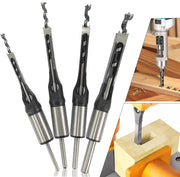 Set 4 Punte da trapano per fori quadrati per Mortasatrice Scalpelli per Legno