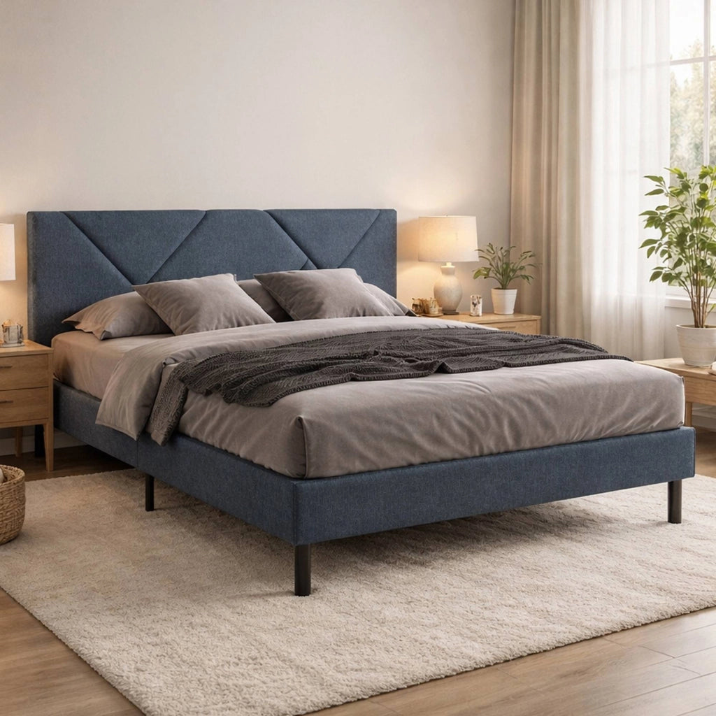 Morpheus, Letto Matrimoniale Dimensione Materasso 160x190 cm, blu