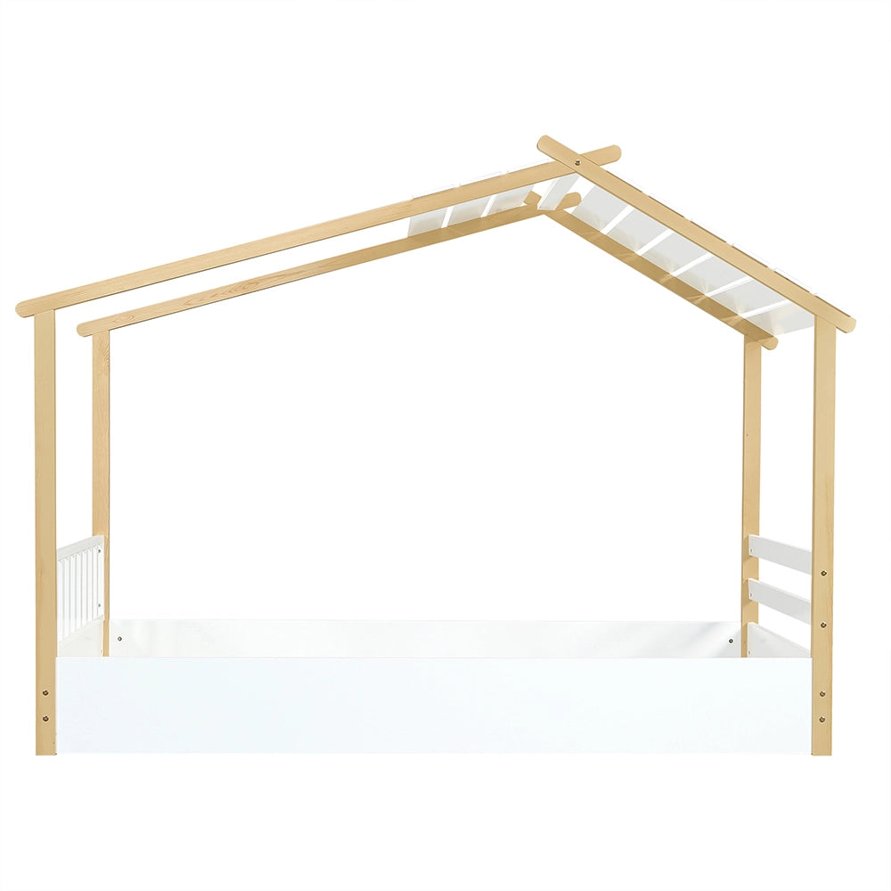 Letto Singolo Bambino 90x190cm - Xylo - Design Sobrio in Legno con Colore Bianco Naturale