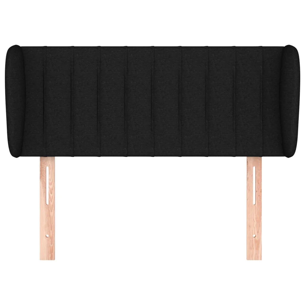 Testiera | Testata ad Orecchio Nera 93x23x78/88 cm in Tessuto