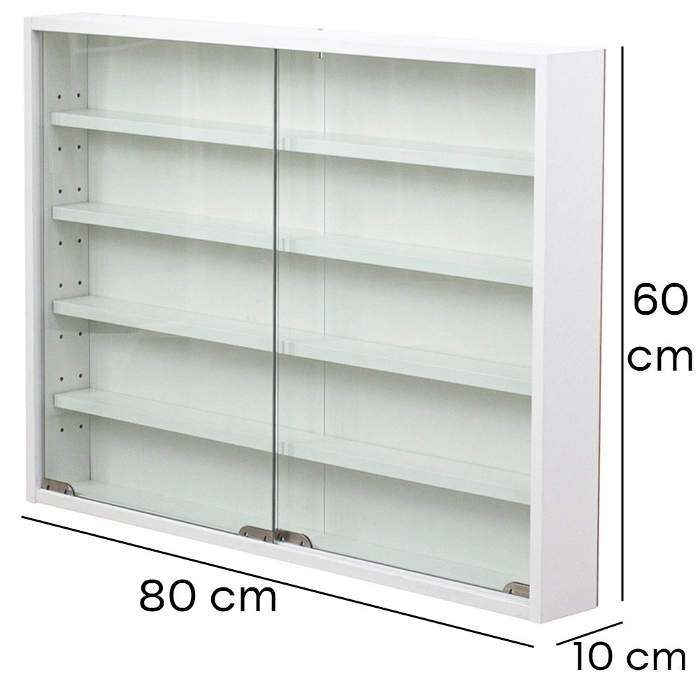 Vetrina Vetrinetta per Collezioni e Miniature da Esposizione Colore Bianco