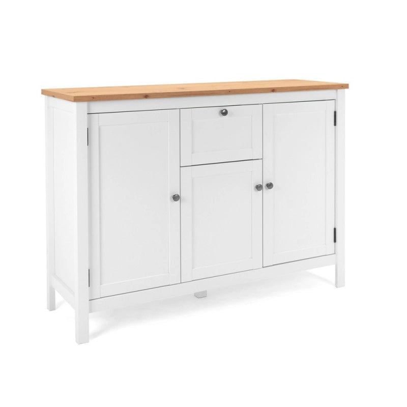Madia Bergen57 con 3 ante e 1 cassetto bianco e top artisan oak
