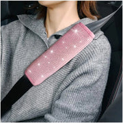 Supporto per cintura con strass - 2 pezzi - velluto - adatto a tutti i veicoli - decorazione bling - dimensioni 24,5 x 6,5 cm - protezione cintura