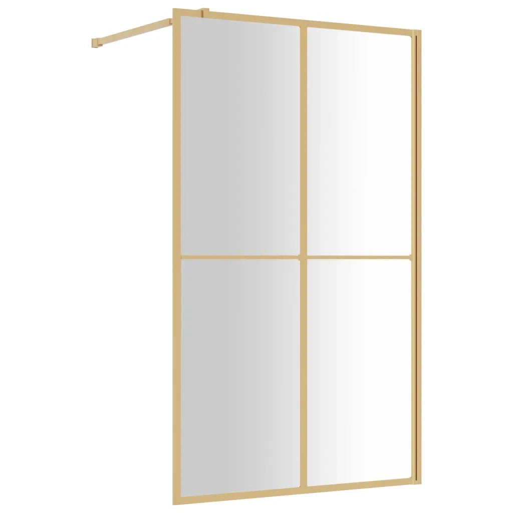 Parete per Doccia Walk-in Vetro Trasparente ESG 118x195 cm Oro