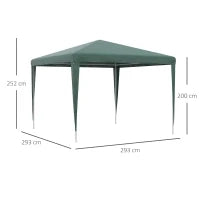 Gazebo da Giardino 3x3 m e Portatile con Copertura Anti UV, Verde