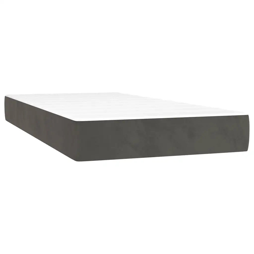 Giroletto a Molle con Materasso Grigio Scuro 120x190 cm Velluto 3270470